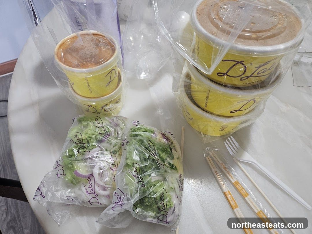 Takeout Food Containers and Salad Bags