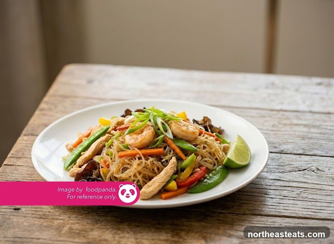 Noodle Dish with Shrimp and Chicken