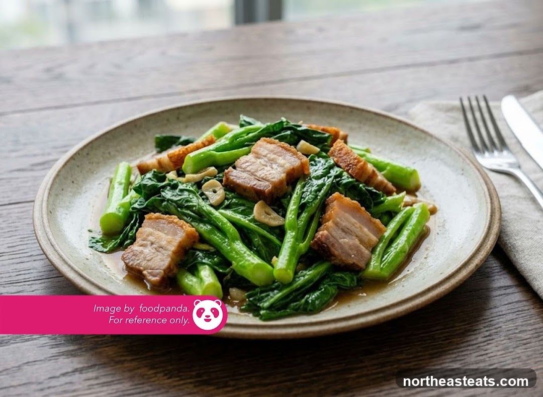 Stir-fried Gai Lan with Crispy Pork Belly