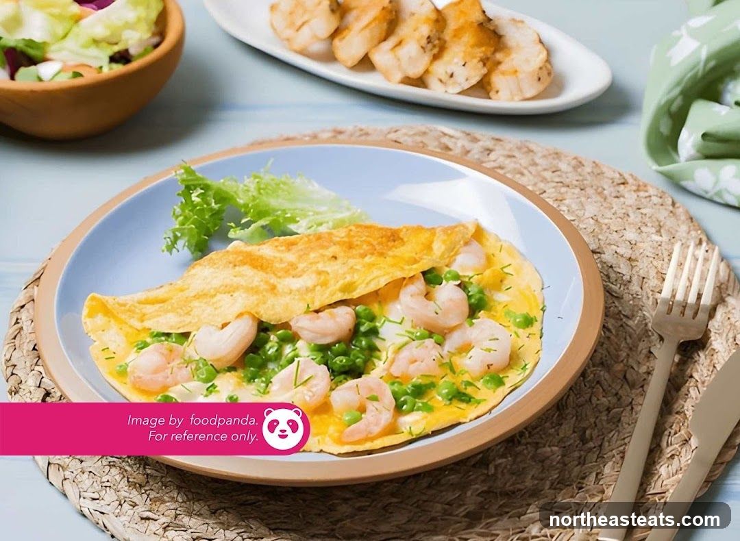 Shrimp and Pea Omelet