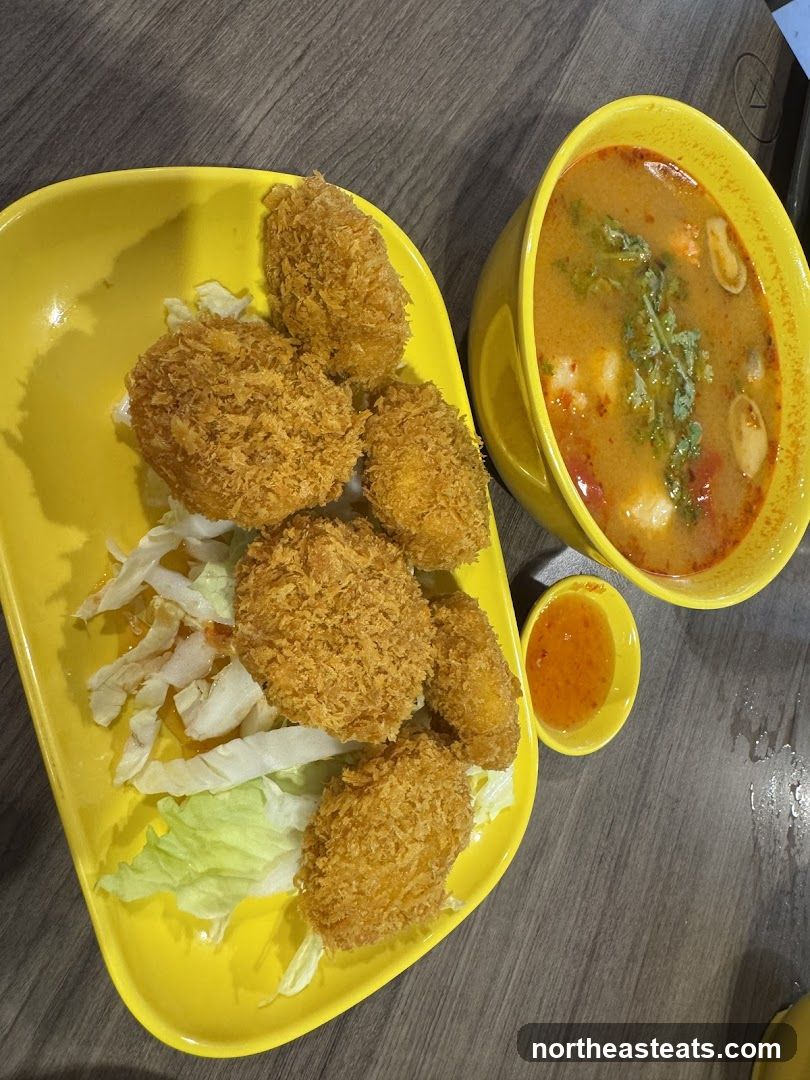 Fried seafood and soup