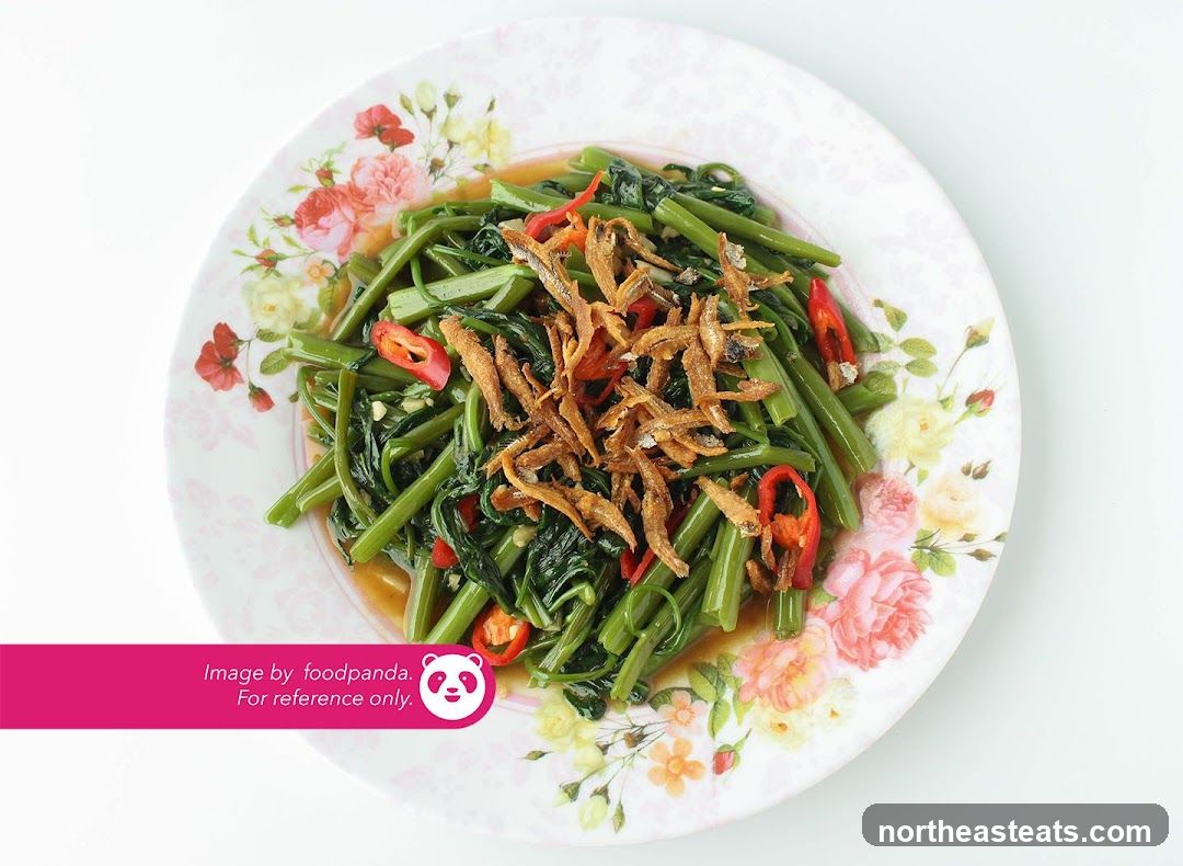 Stir-fried Water Spinach with Anchovies