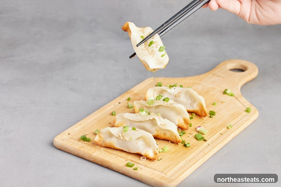 Gyoza with Sesame Seeds and Scallions
