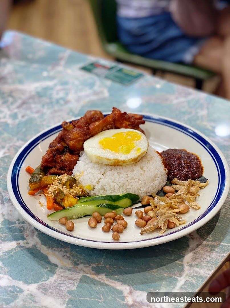 Nasi Lemak with Fried Chicken