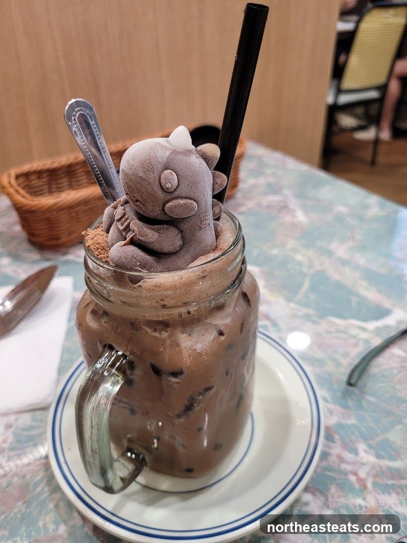 Chocolate Drink with Ice Cream Topping