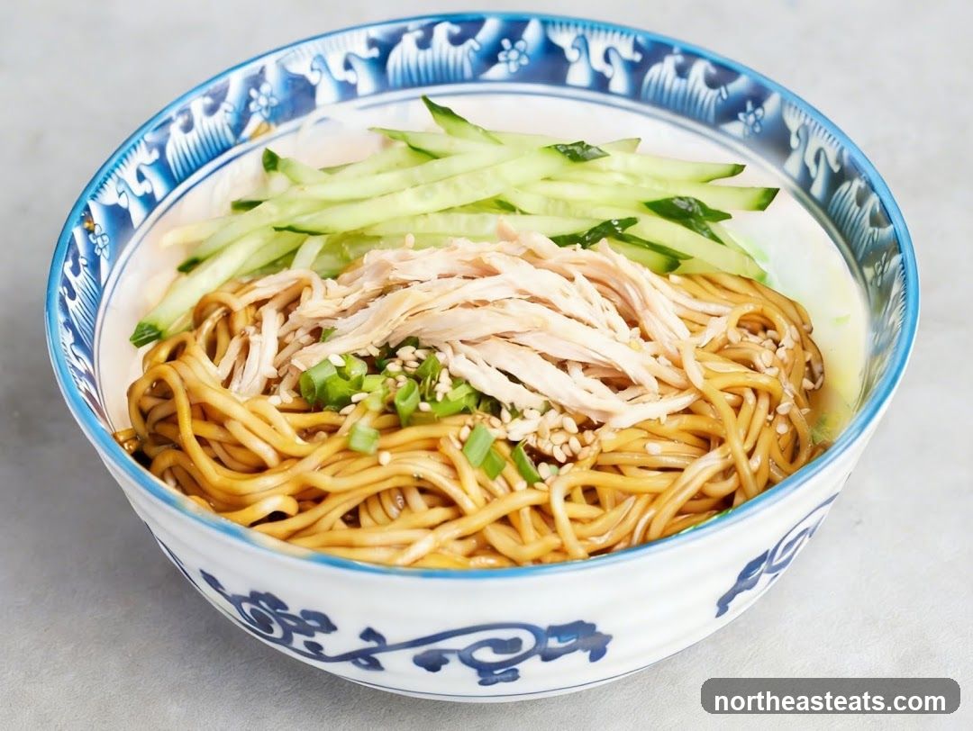 Noodles with Shredded Chicken and Cucumber