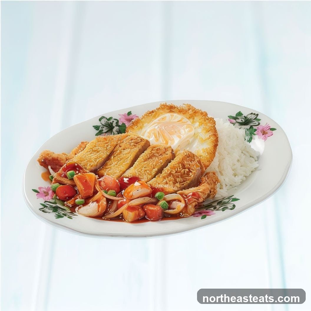 Fried Chicken with Rice and Egg