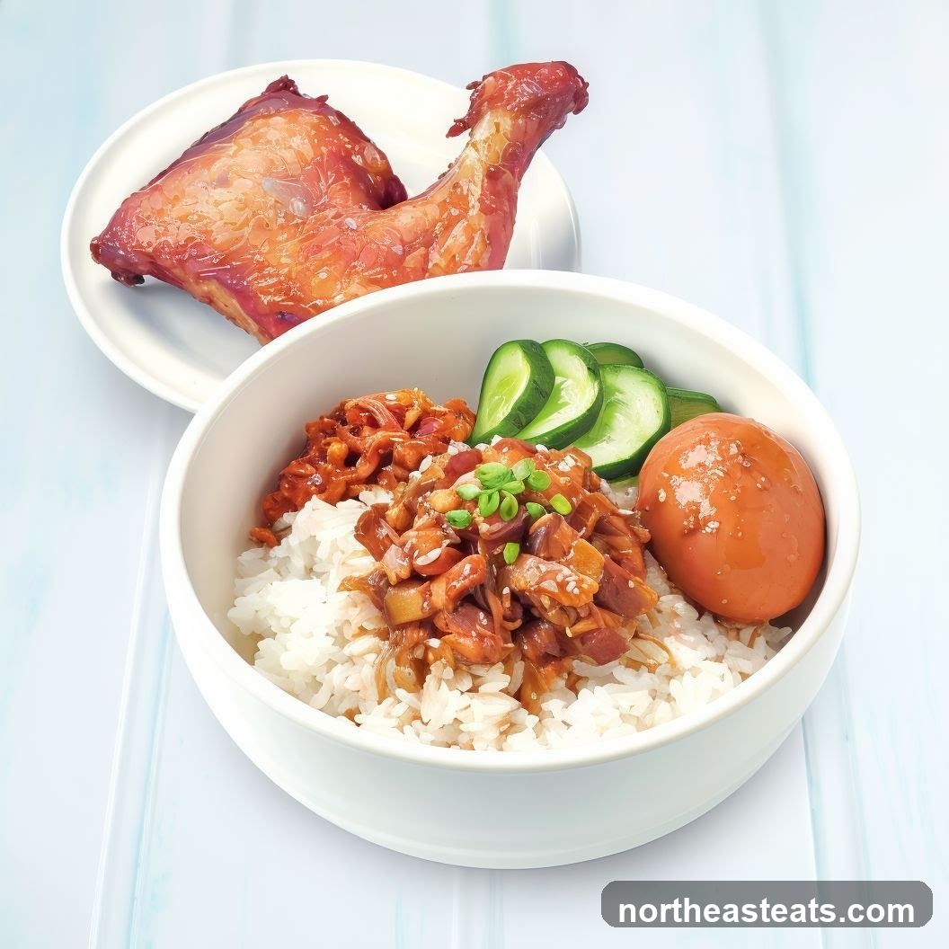 Braised Pork Rice with Chicken Leg