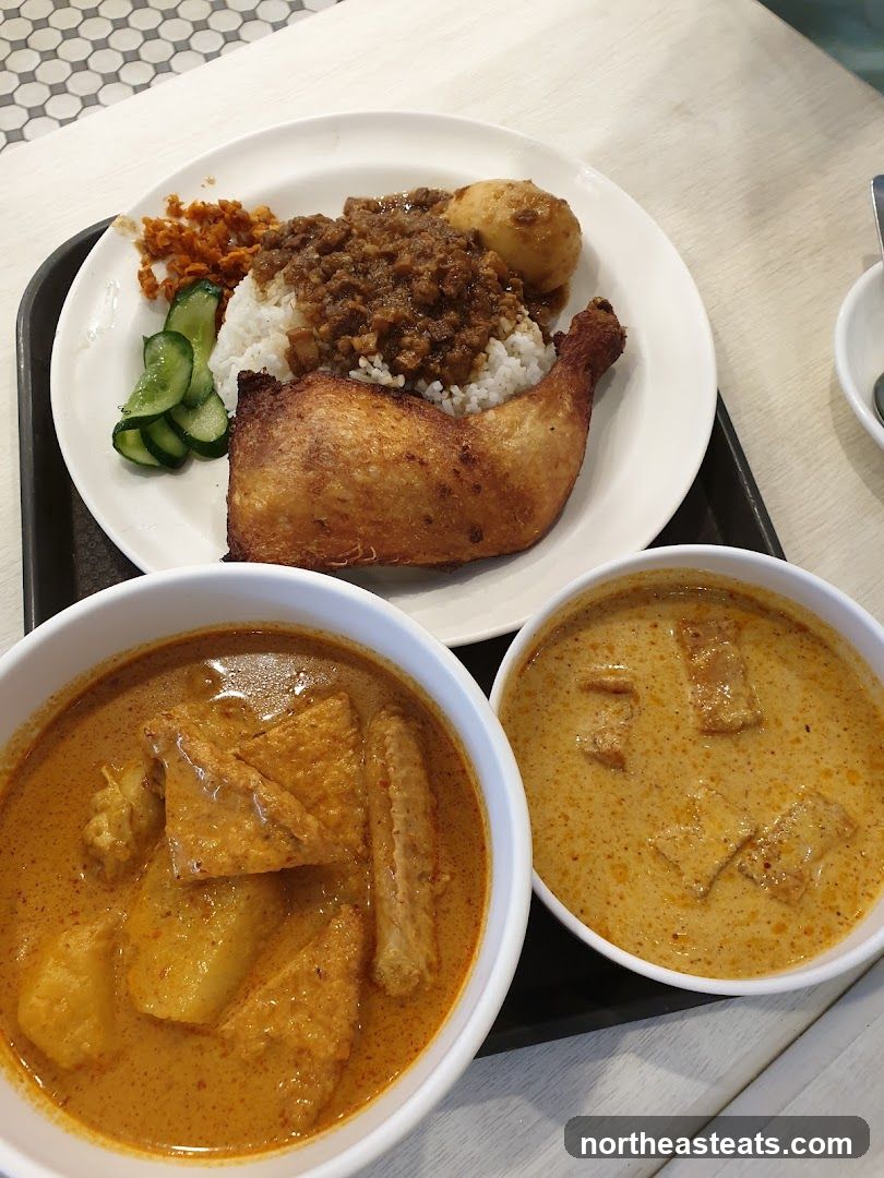Taiwanese Braised Pork Rice with Fried Chicken and Curry