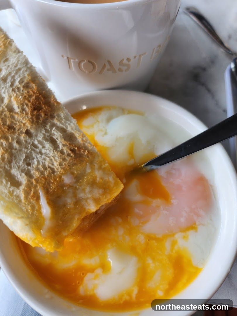 Soft-boiled eggs with toast