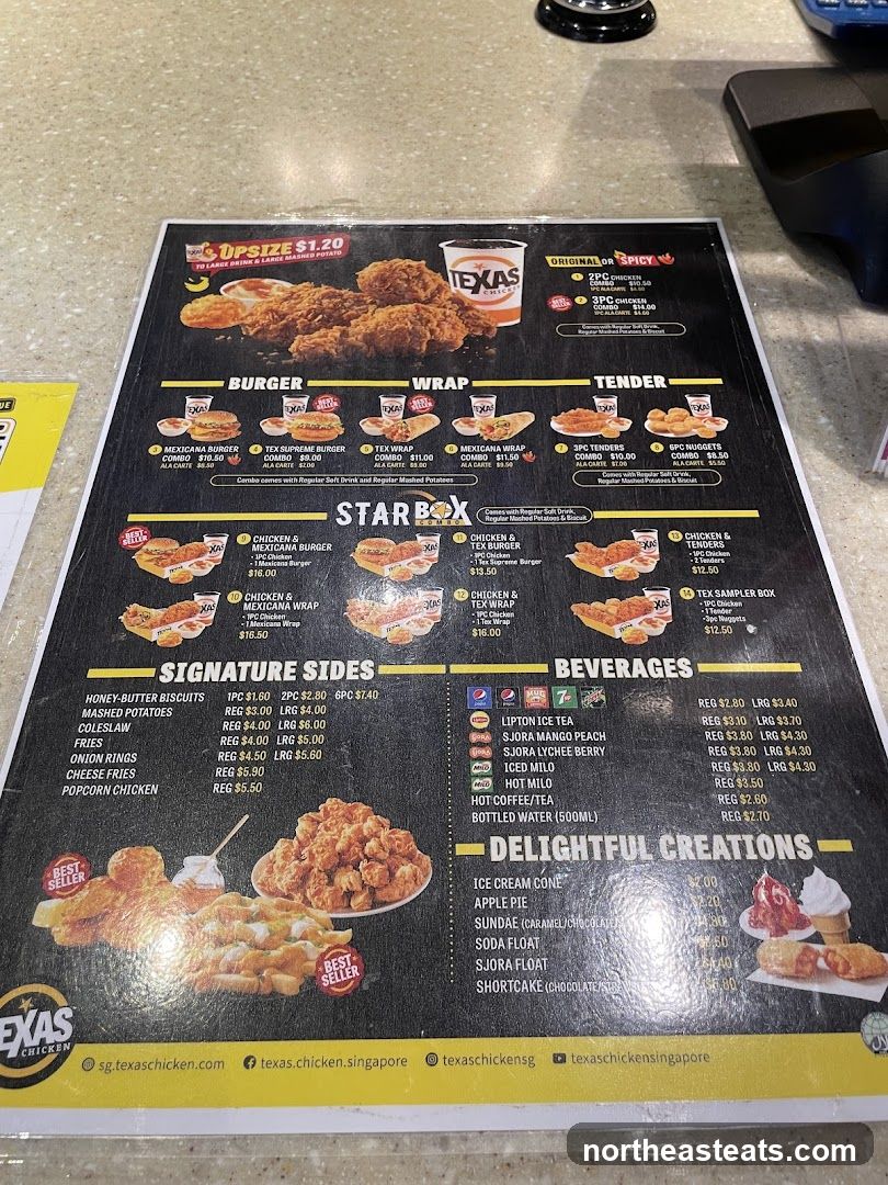 Texas Chicken Menu