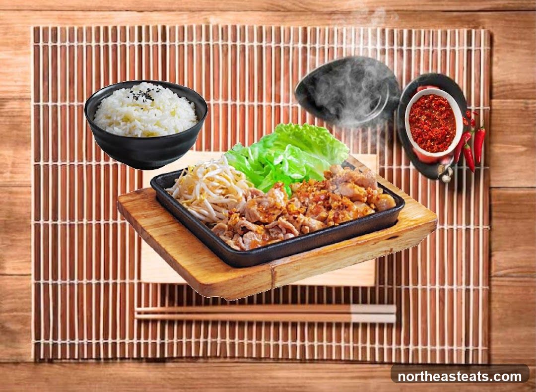 Sizzling Garlic Chicken with Rice