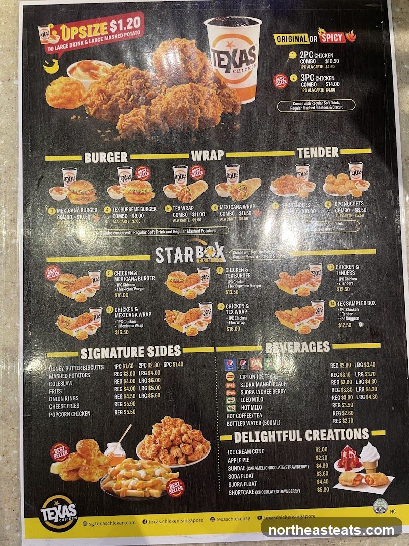 Texas Chicken Menu