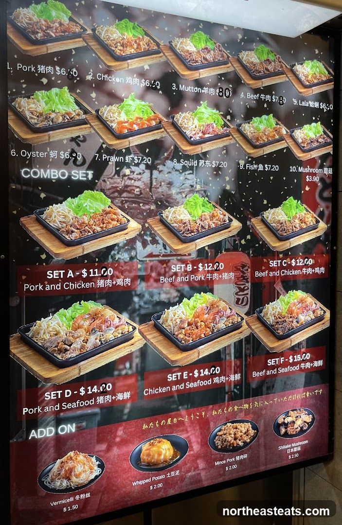 Sizzling Plates Menu