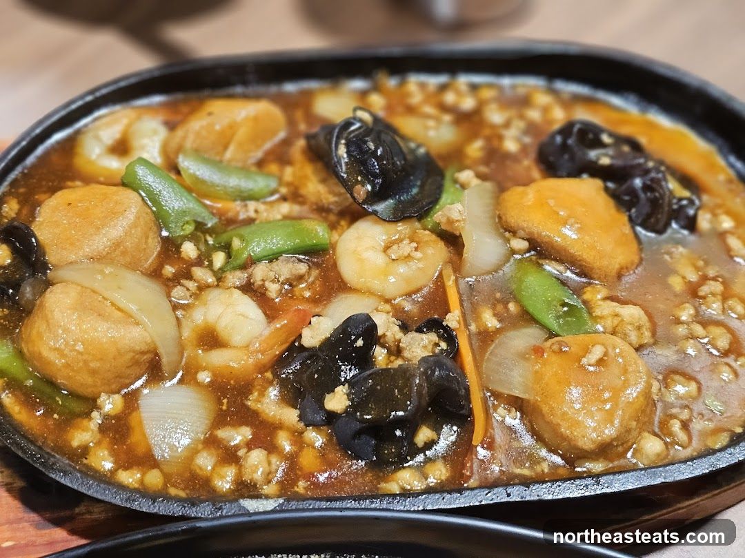 Sizzling Tofu and Seafood Dish