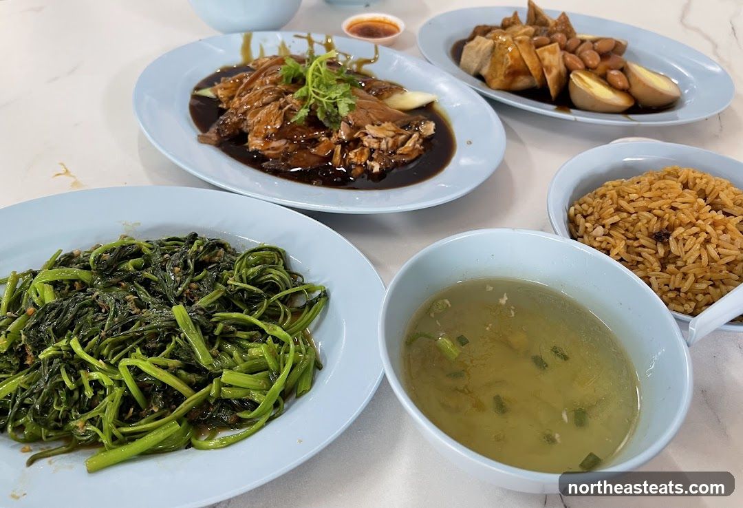 Plates of food on a table