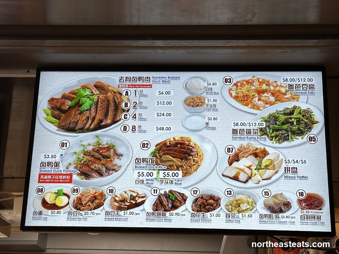 Braised Duck Menu