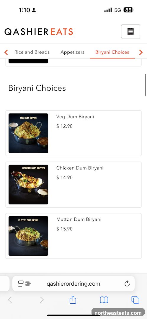Biryani Choices