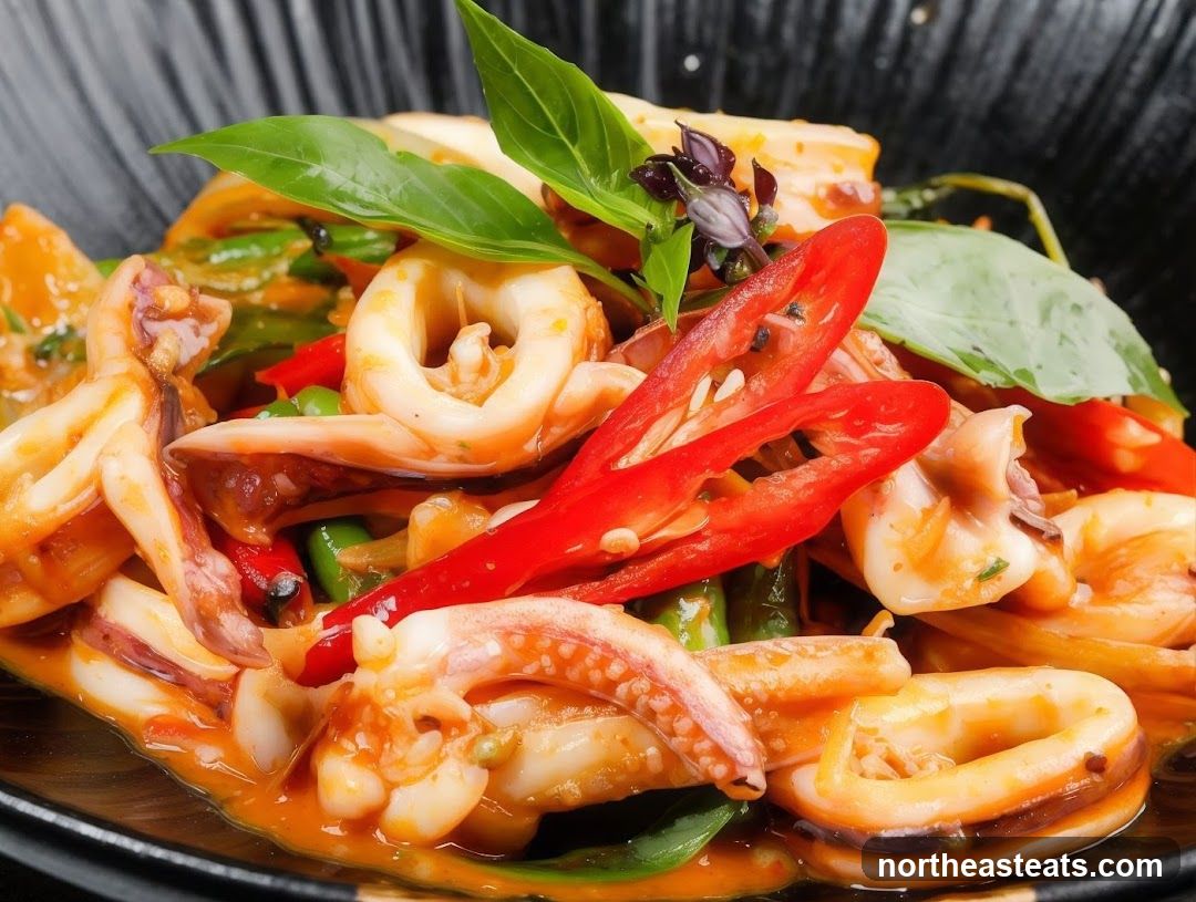Spicy Squid and Shrimp Dish