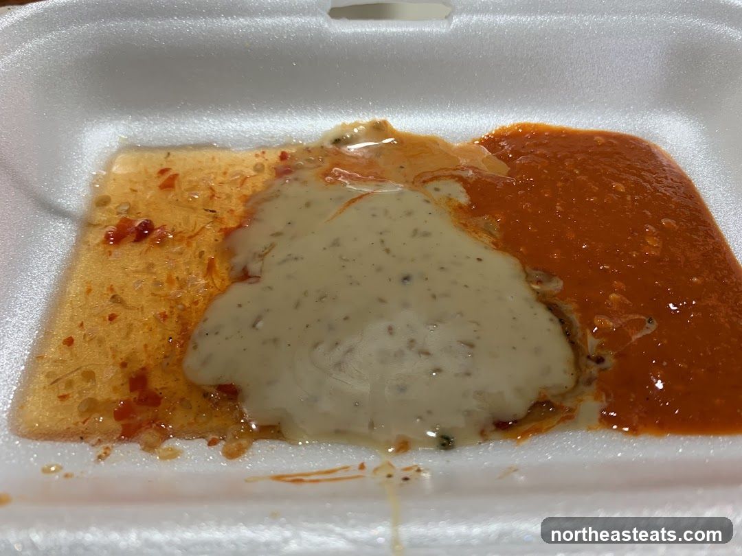 Three Sauces in a Takeout Container