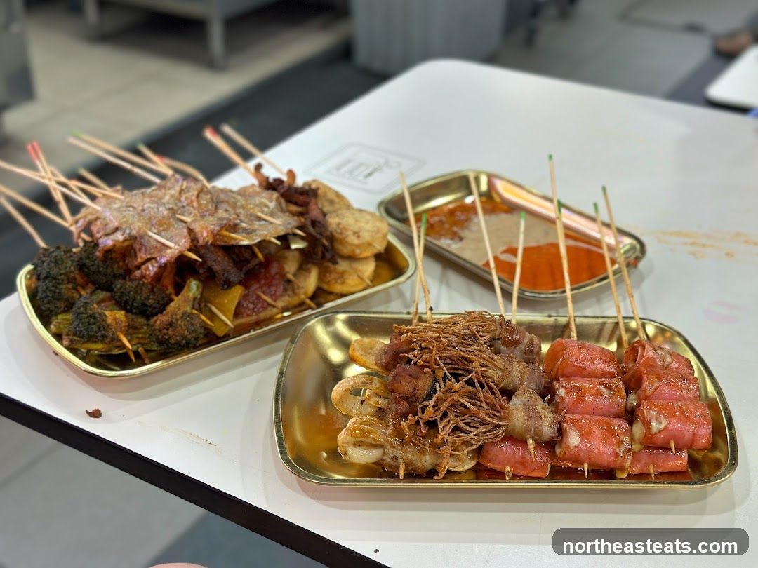 Skewered Foods with Dipping Sauces