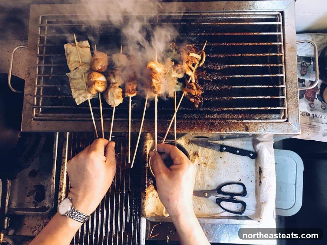 Skewers on a Grill