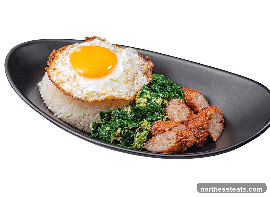 Fried Egg with Rice and Sides