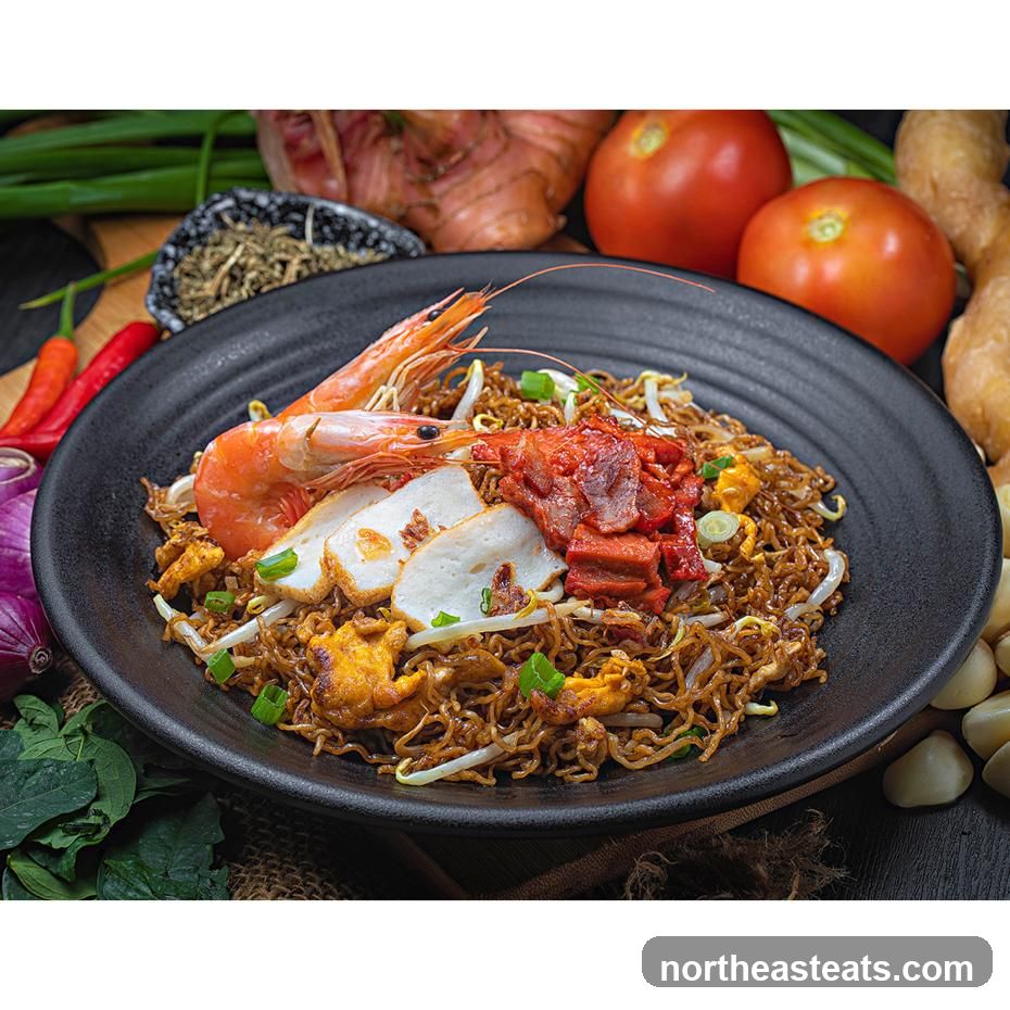 Noodles with Shrimp and Char Siu