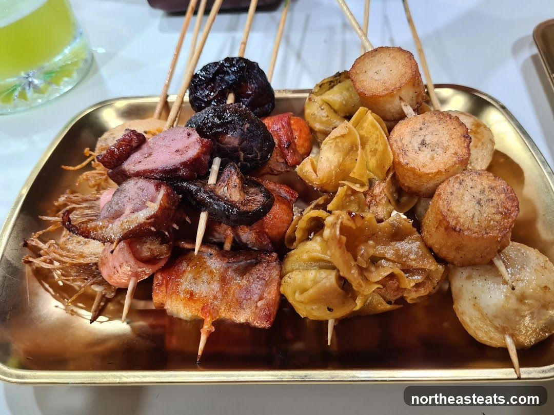 Skewered Foods on a Platter