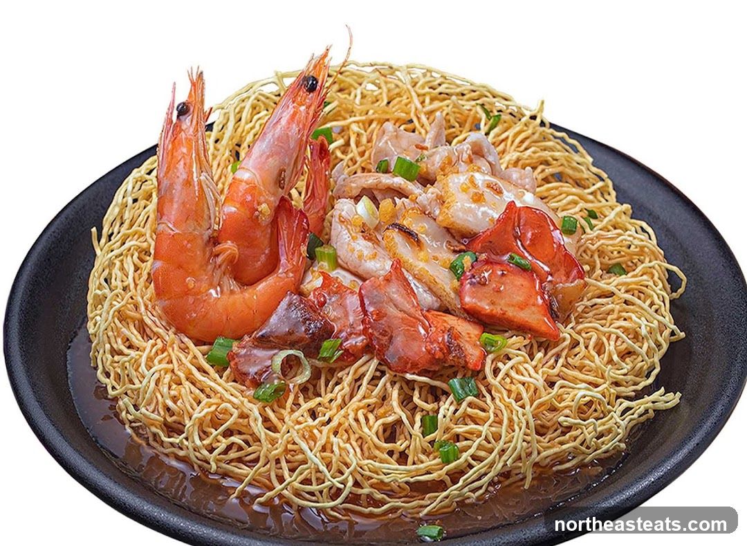 Crispy Noodles with Seafood and Meat
