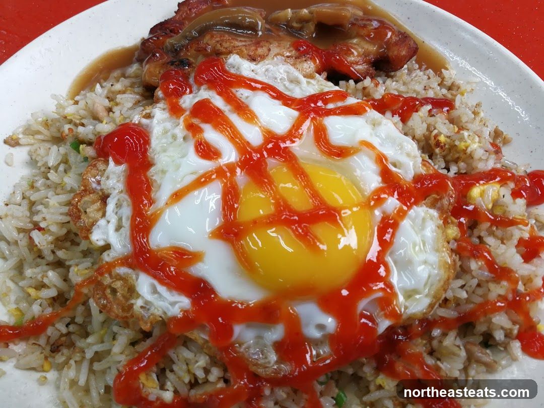 Fried Rice with Chicken and Fried Egg