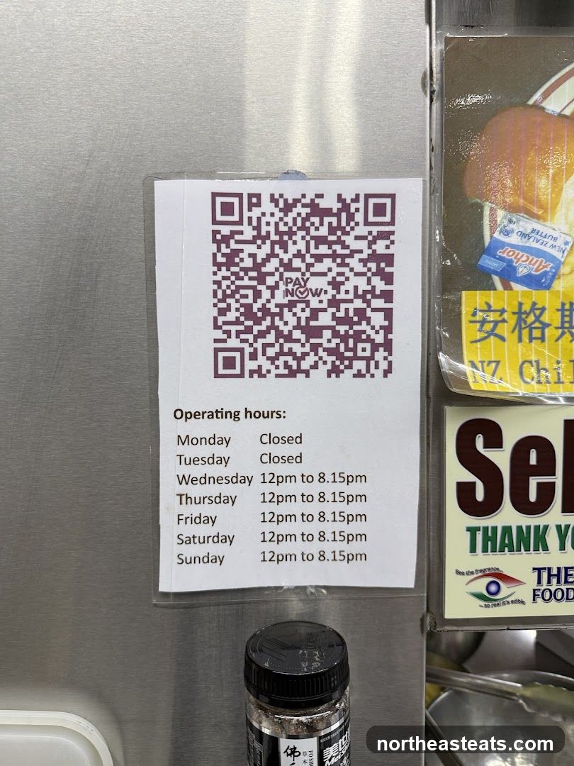 Operating Hours and Payment QR Code