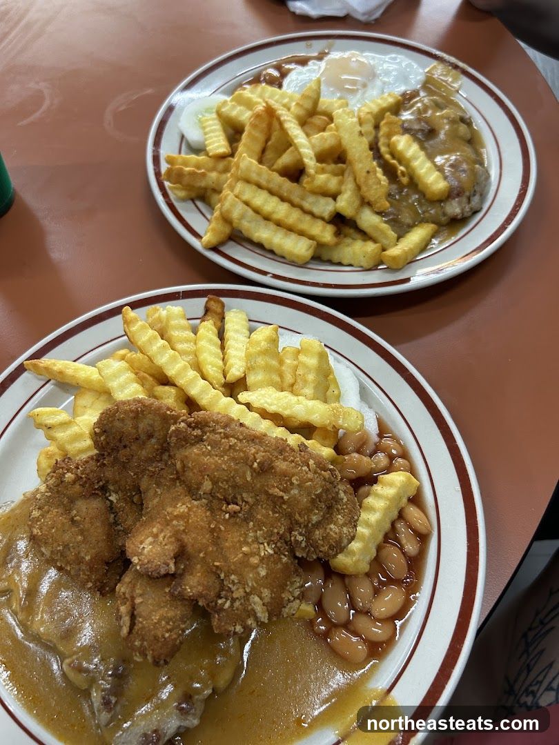 Two plates of food