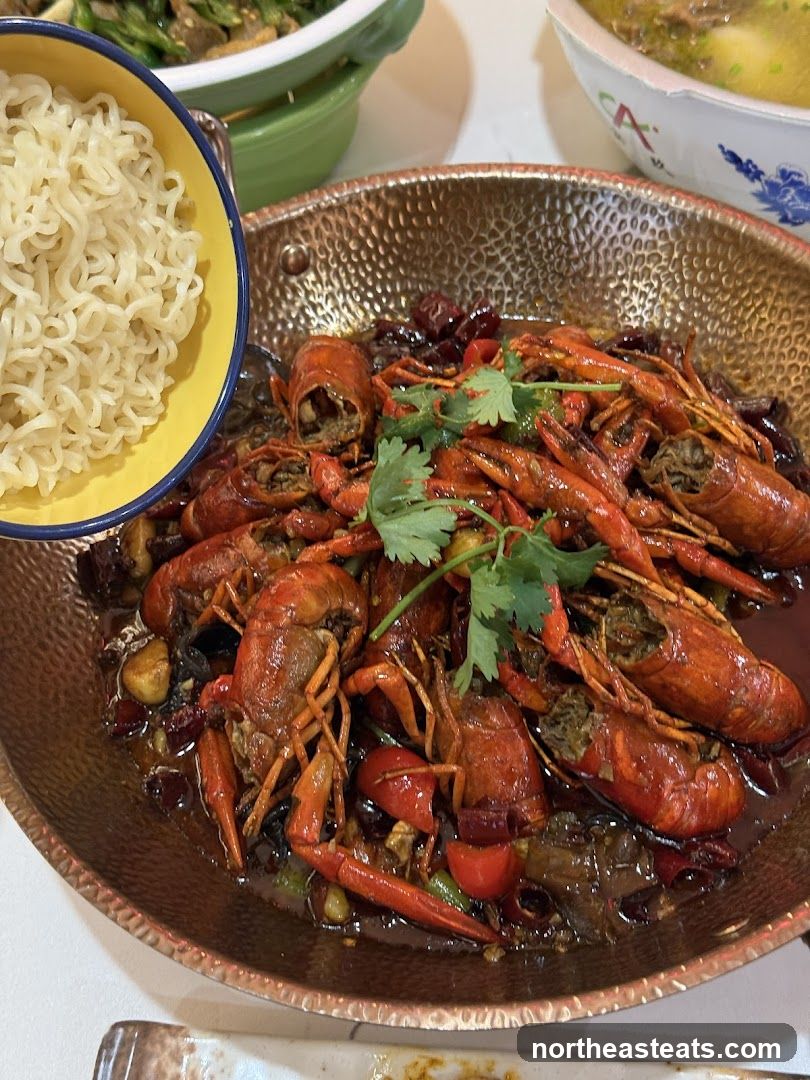 Spicy Crayfish with Noodles