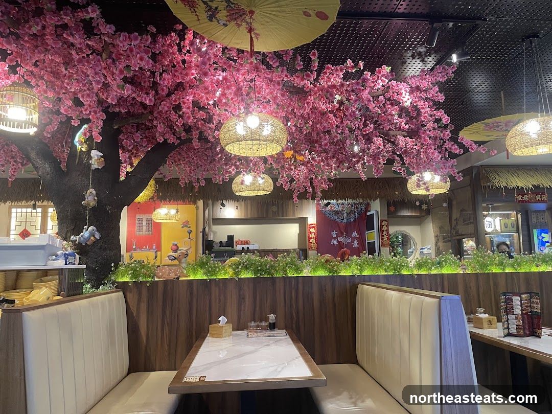 Restaurant Interior with Cherry Blossoms