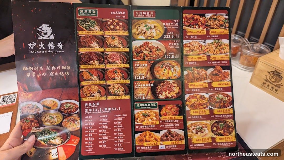 The Charcoal Grill Legend Menu