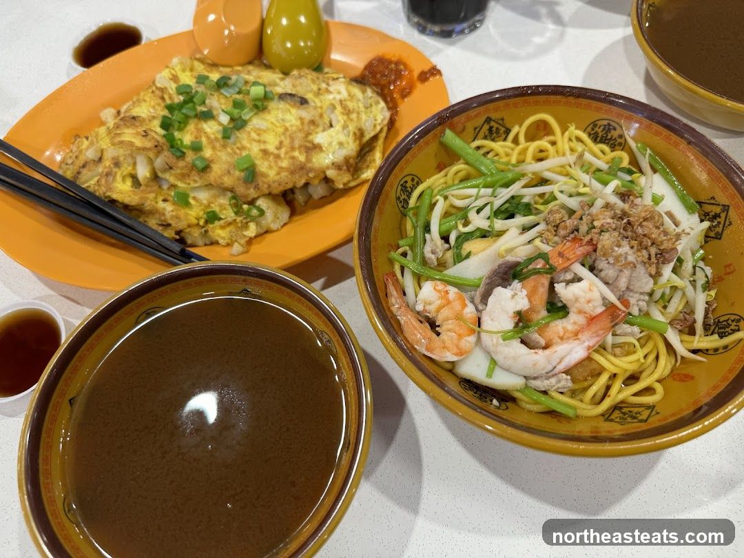 Omelette and Noodle Dish