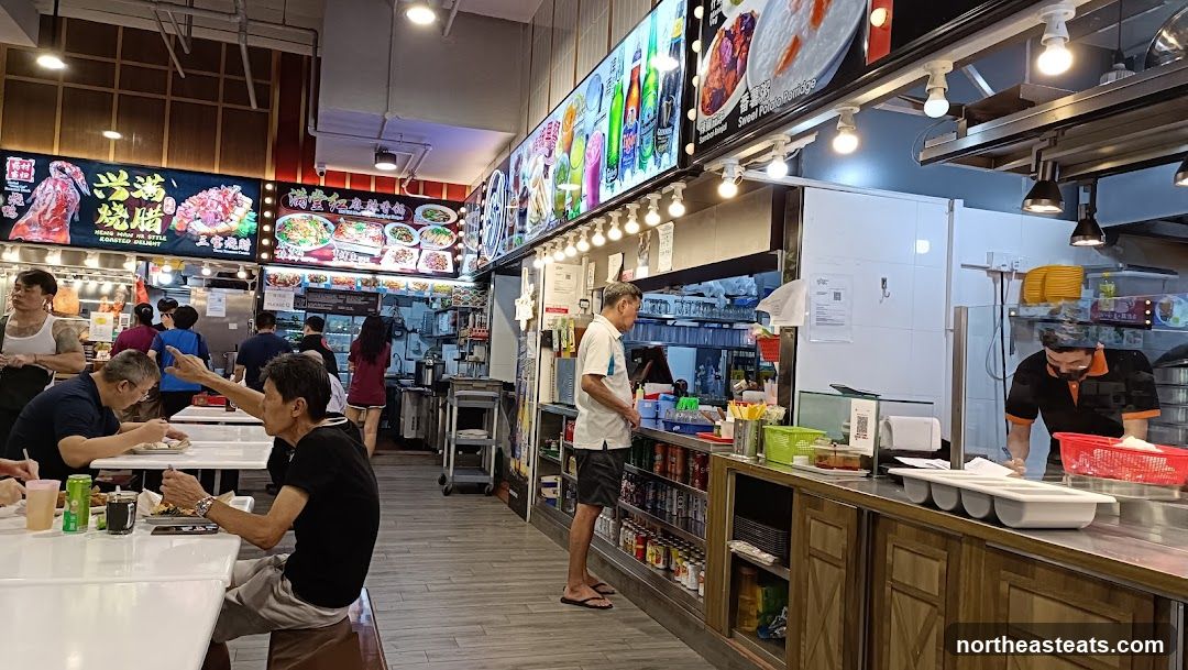 Food stalls with illuminated menus