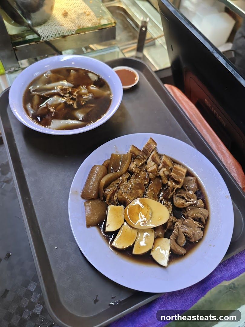 Braised Pork Belly and Eggs with Rice Noodles