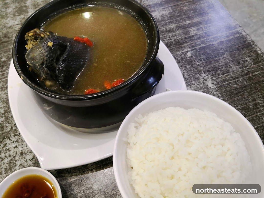 Black Chicken Soup with Rice