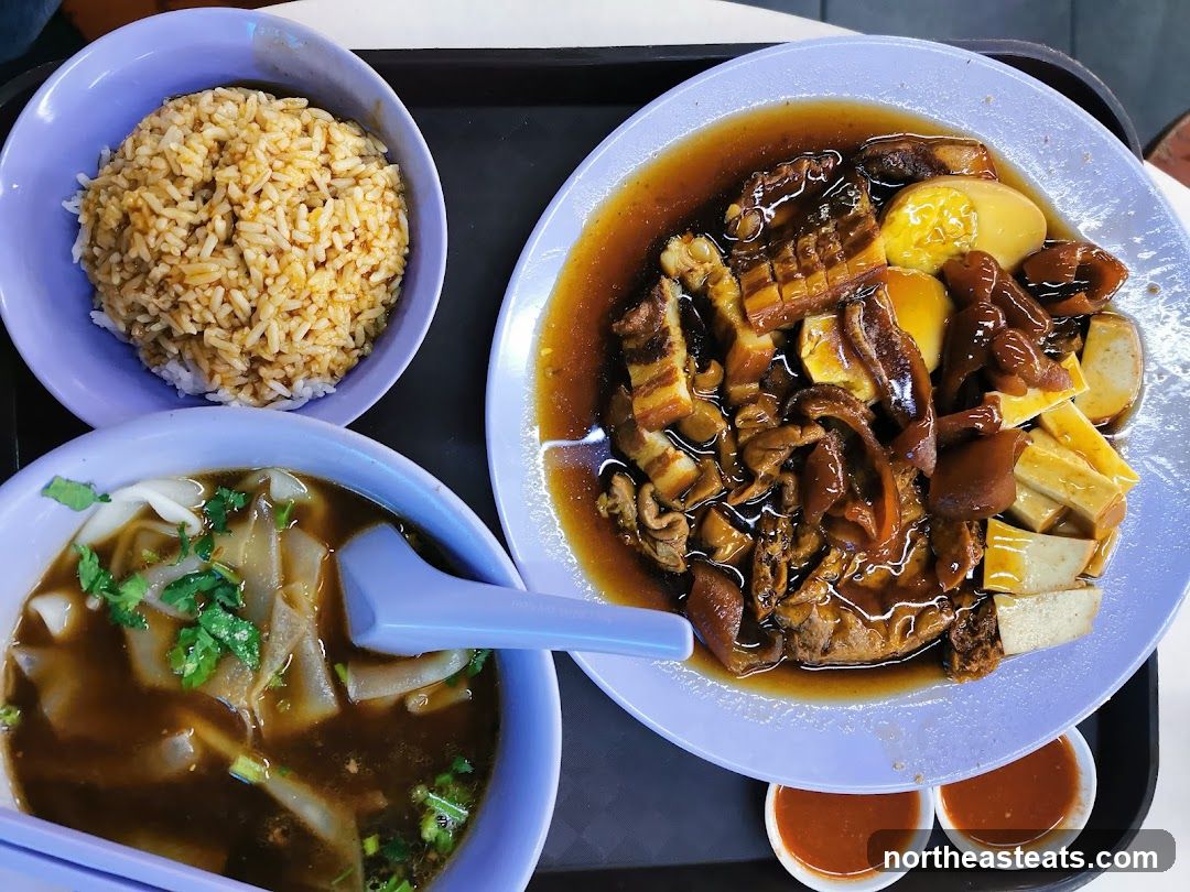 Braised Pork Belly with Rice and Noodles