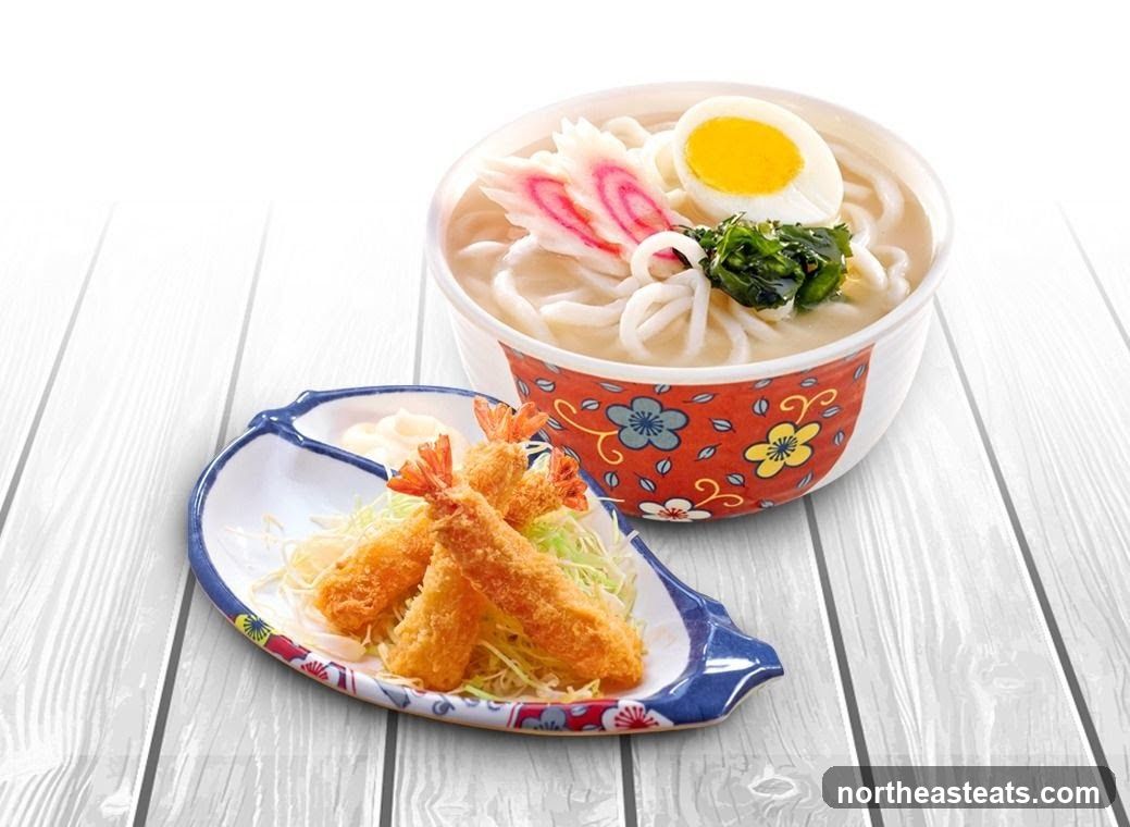 Udon Noodles with Tempura Shrimp