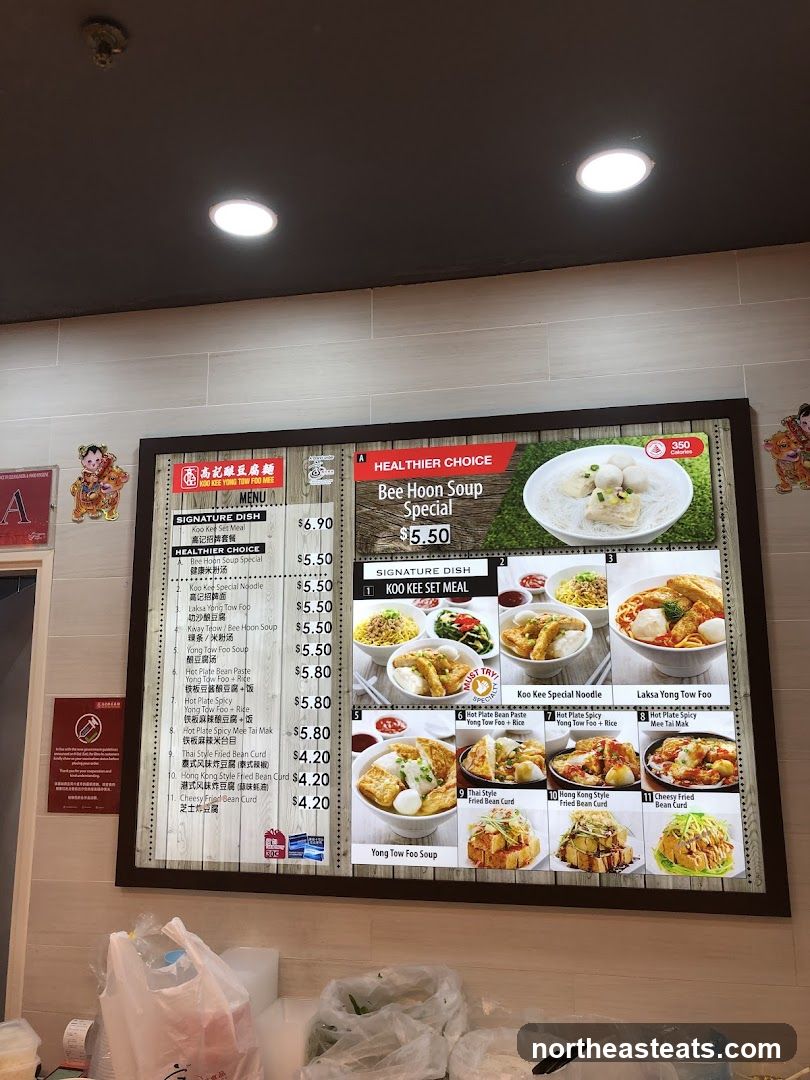 Koo Kee Yong Tou Foo Menu