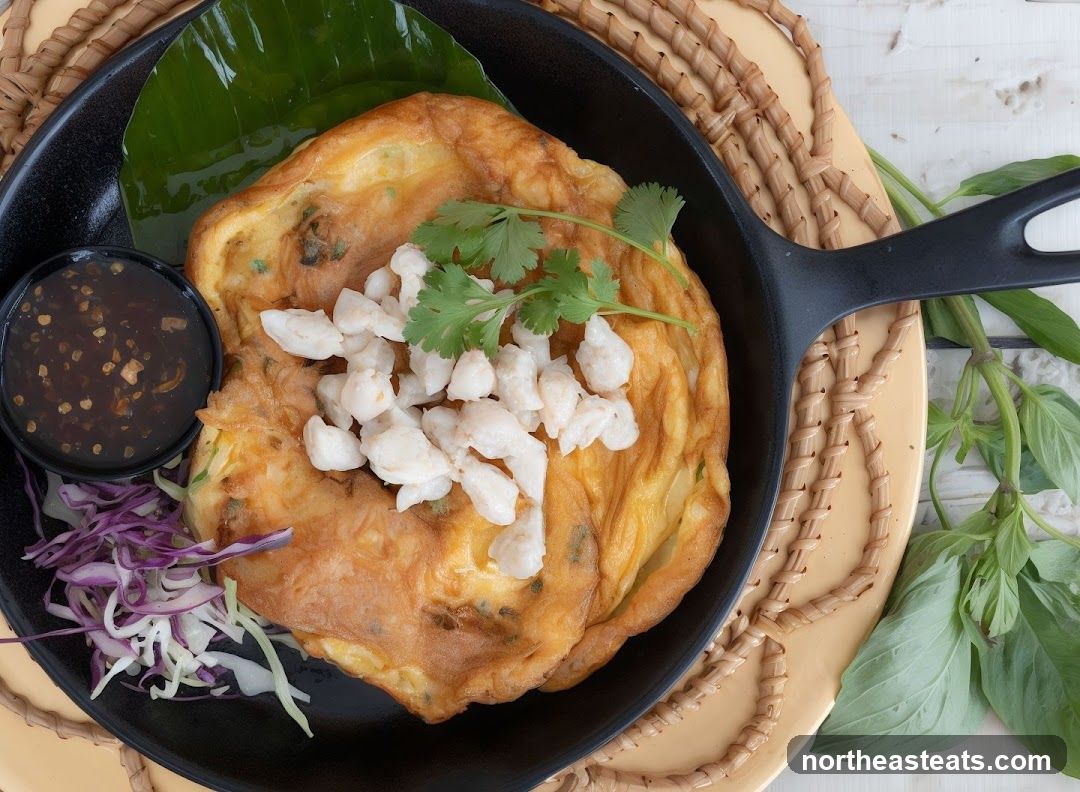 Crab Omelet with Dipping Sauce