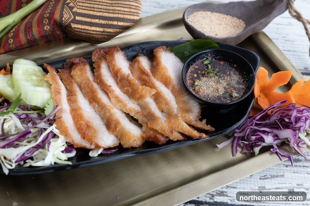 Sliced Fried Pork Belly with Dipping Sauce