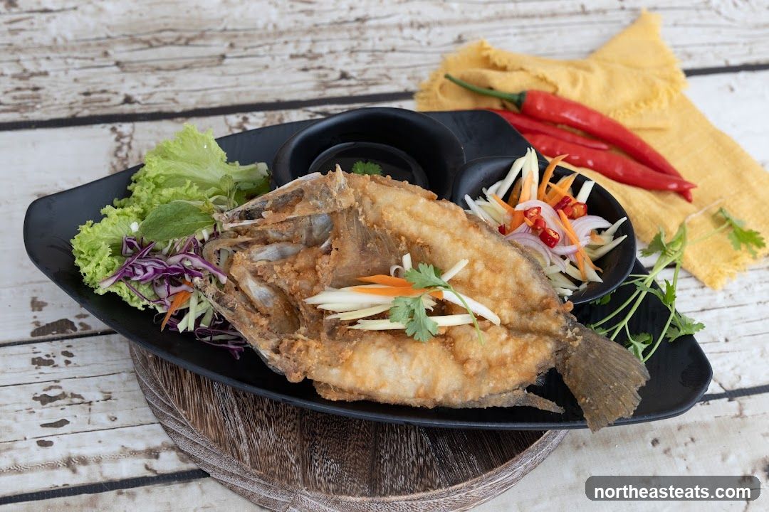 Fried Fish with Salad