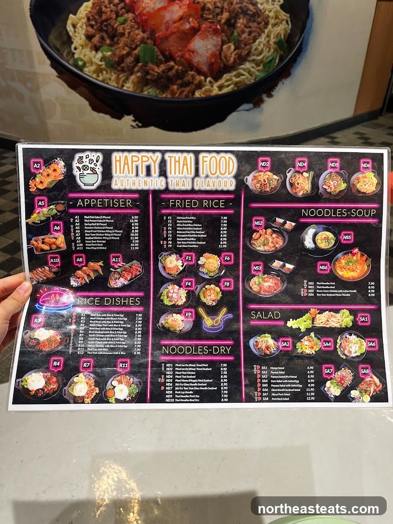 Happy Thai Food Menu