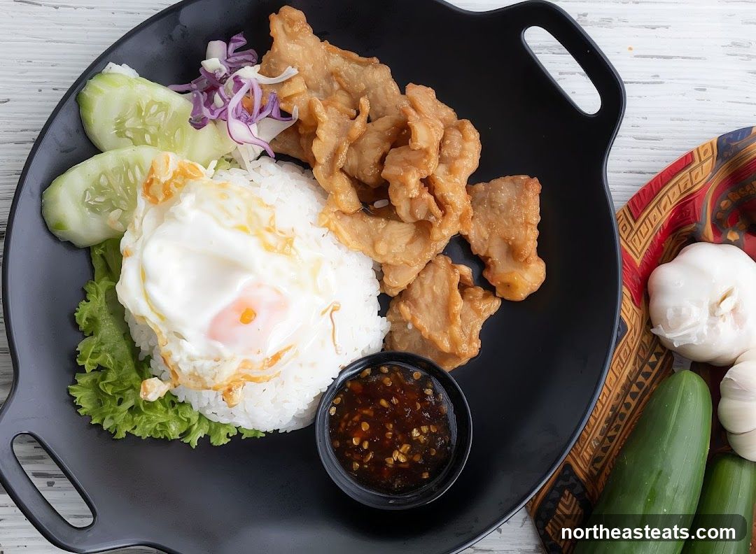 Fried Pork with Rice and Egg