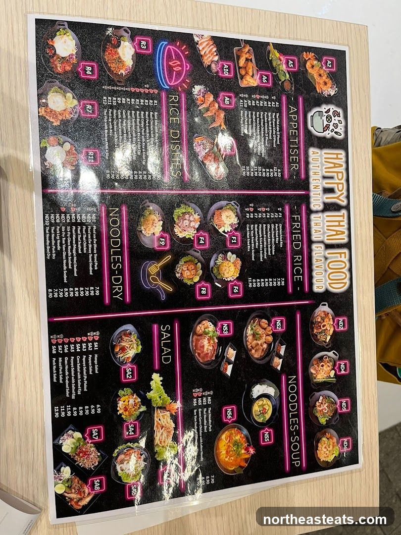 Happy Thai Food Menu