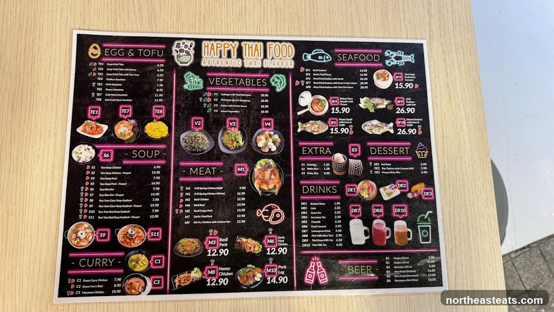 Happy Thai Food Menu